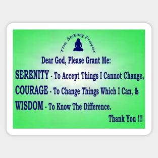 "The Serenity Prayer - Wall Art with Scattering Green Background Magnet